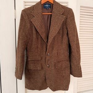 Vintage Ralph Lauren Classic Brown Houndstooth Blazer